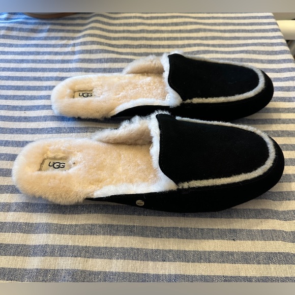 UGG Shoes - UGG Lane Black Suede Slippers